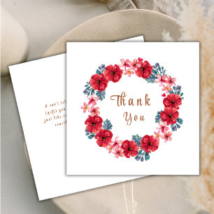 Spring Floral Wreath Baby Shower Thank You Card