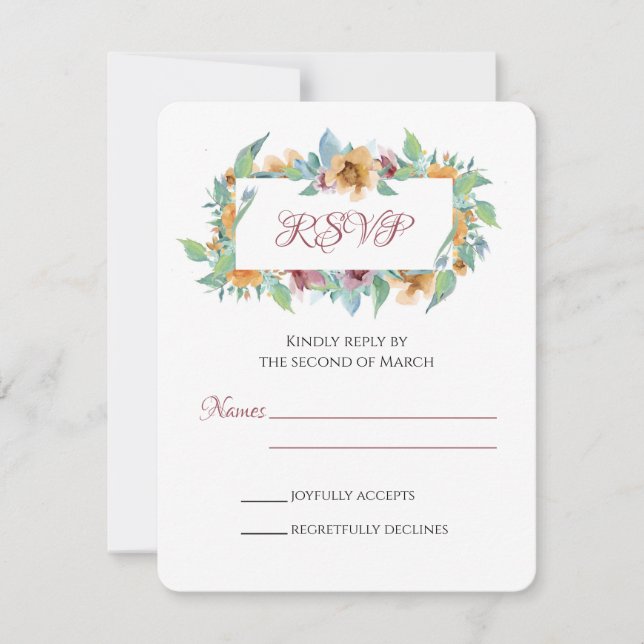 Spring Florals RSVP Card (Front)