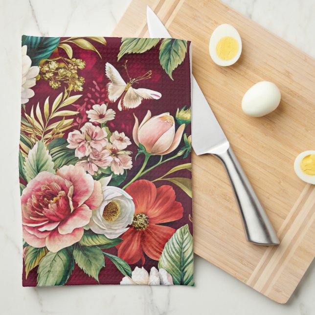 Spring Florals  Tea Towel (Quarter Fold)