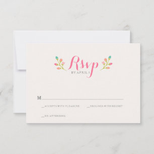 Spring Florals Wedding RSVP Card