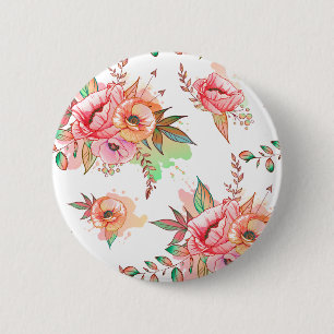 spring Flower 6 Cm Round Badge