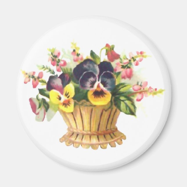 Spring Flower Basket Magnet (Front)