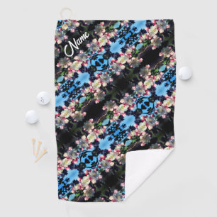 Spring Flower Blossoms Pattern Personalised Golf Towel