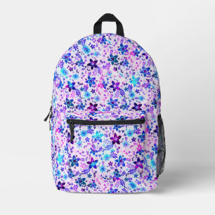 Spring Flower Bouquet - Edelweiss Flower Geometric Printed Backpack