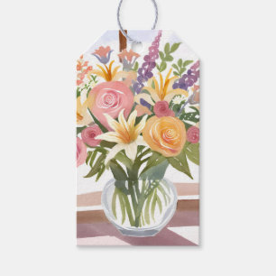 Spring Flower Bouquet Pretty Floral Card Gift Tags