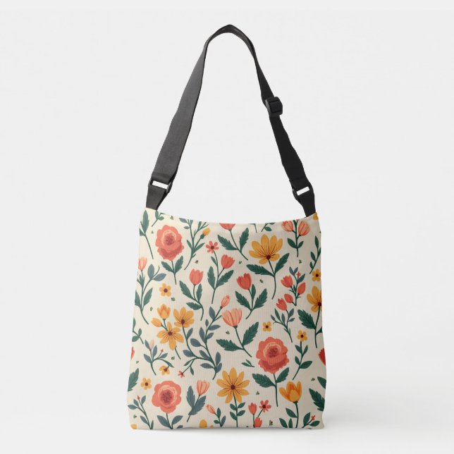 Spring Flower Crossbody Bag (Front)