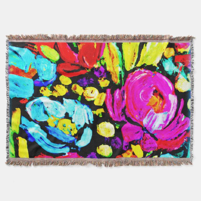 "Spring Flower" Cute Art. Buy Now Throw Blanket (Front)