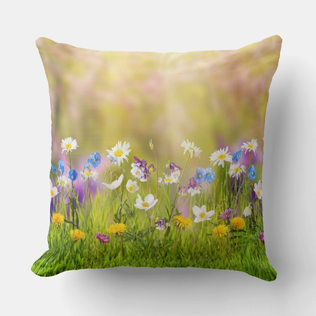 Spring Flower Decorative Pillow (Front)