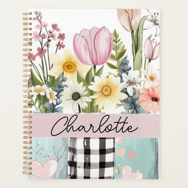 Spring Flower Design with Name Planner (Front)