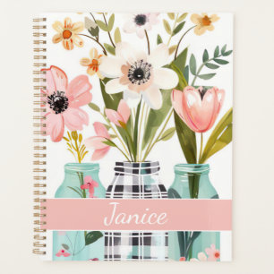 Spring Flower Design with Name Planner
