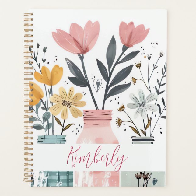 Spring Flower Design with Name Planner (Front)