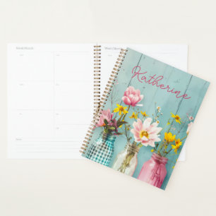 Spring Flower Design with Name Planner