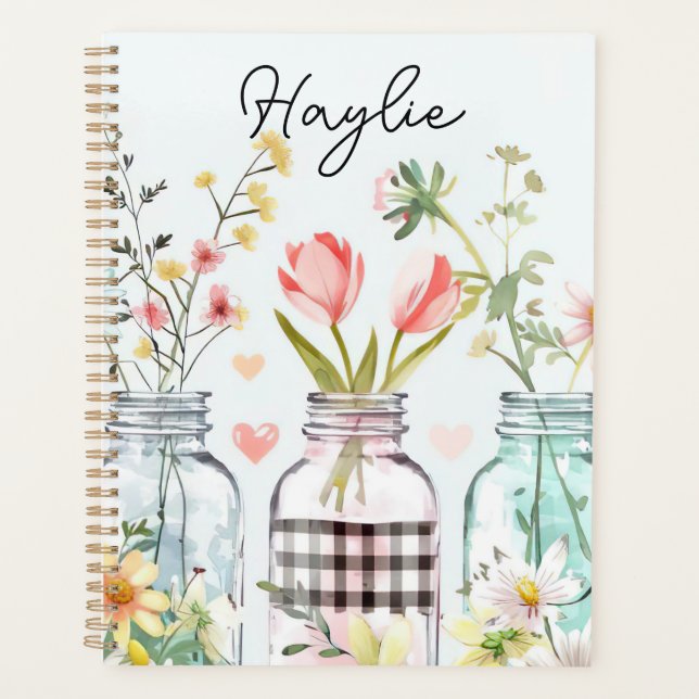 Spring Flower Design with Name Planner (Front)