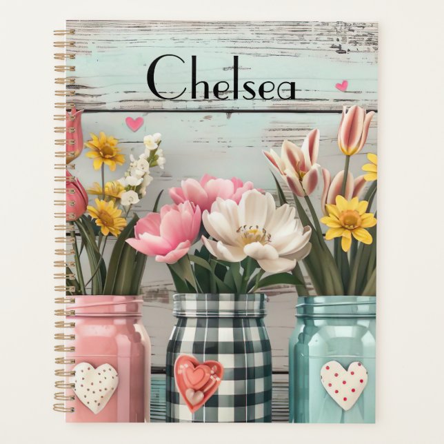 Spring Flower Design with Name Planner (Front)