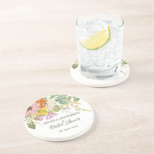 Spring Flower Garden Bridal Shower Paper Coaster