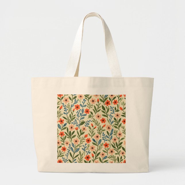 Spring Flower Large Tote Bag (Front)