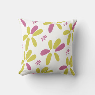 Spring Flower Multicolored Yellow Pink Cushion