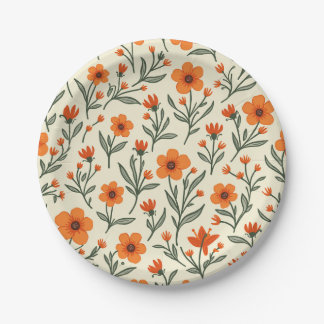 Spring Flower Paper Plate