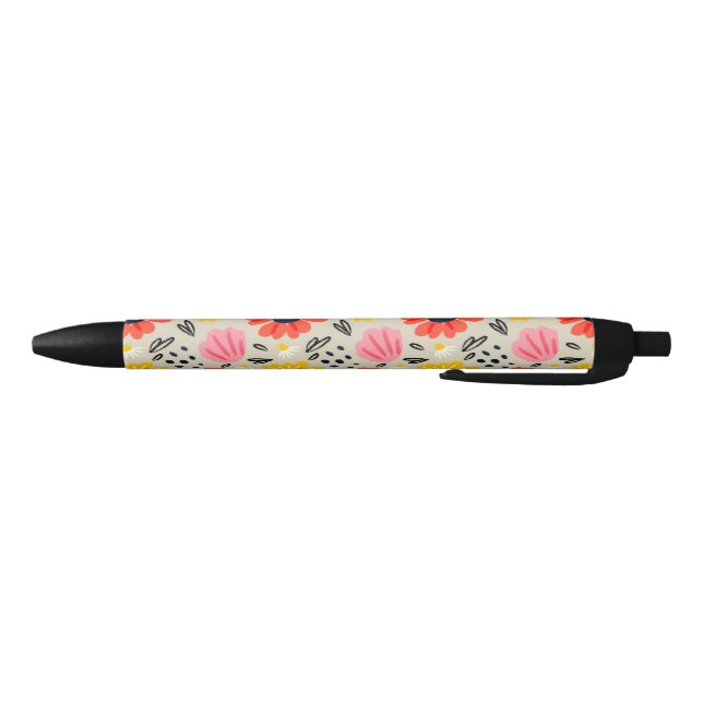 Spring Flower Pattern  Black Ink Pen (Bottom)