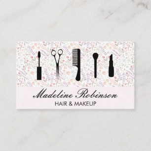 Spring Flower Pattern   Hair Makeup Tools Business Card