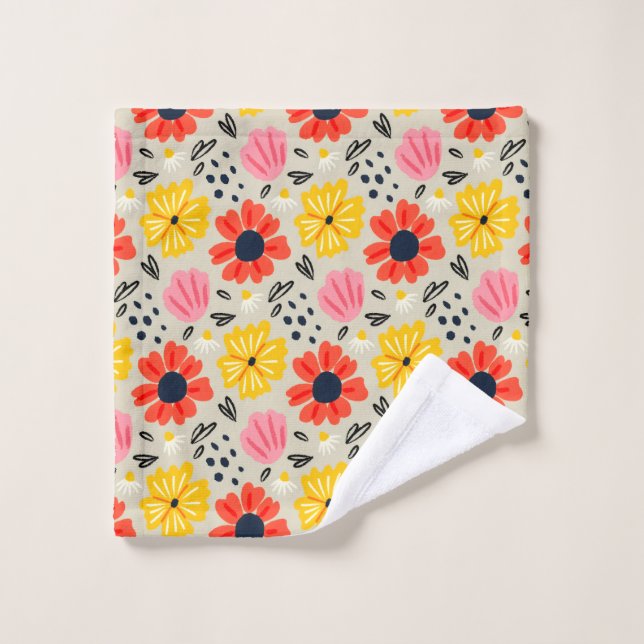 Spring Flower Pattern  Wash Cloth (Wash Cloth)