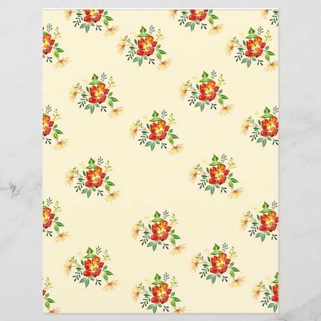 Spring Flower Scrapbook Paper (Front)