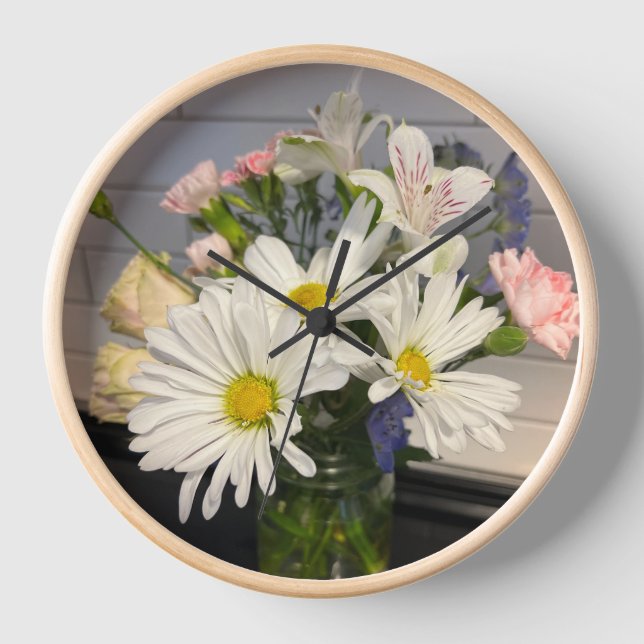 Spring Flower Wall Clock (Front)