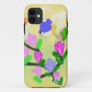 spring flowering branch and birds iPhone 11 case