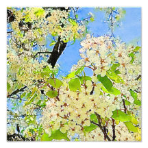 Spring Flowering Tree Watercolor Photo Enlargement