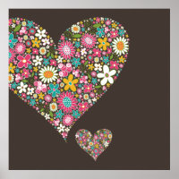 Spring Flowers 2 Big & Little Heart Custom Print