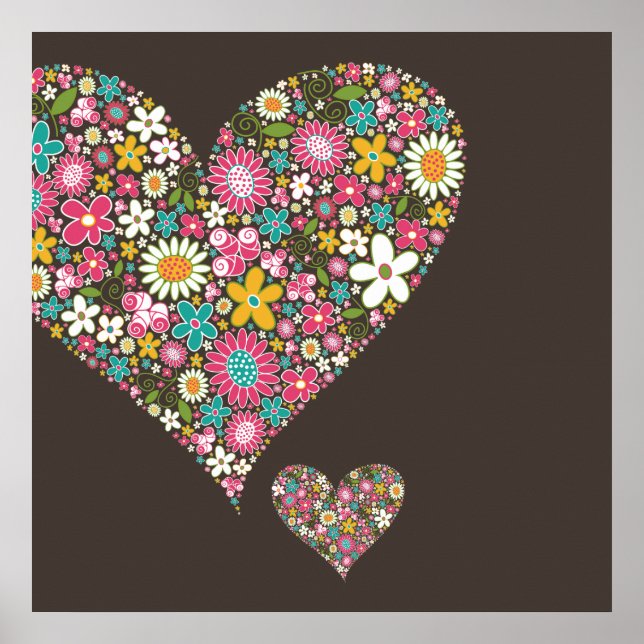 Spring Flowers 2 Big & Little Heart Custom Print (Front)