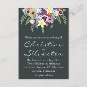 Spring Flowers, 3.5x5 wedding Invitation