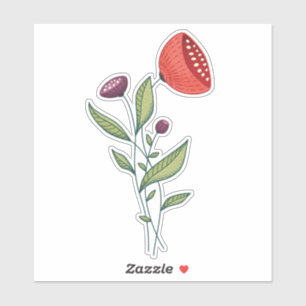Spring Flowers Abstract Botanical Line Art
