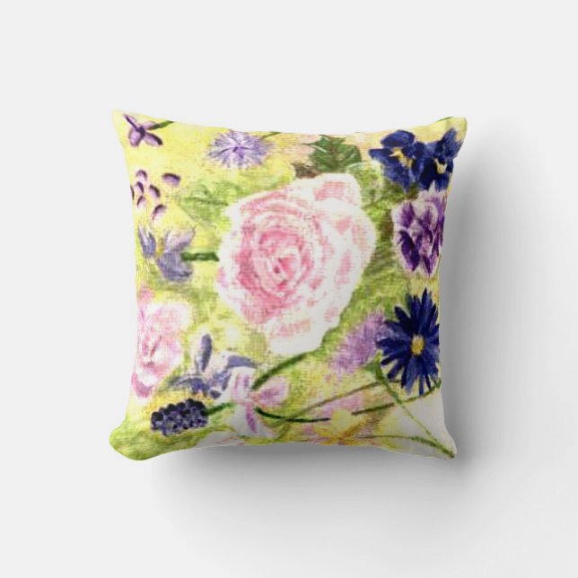 Spring Flowers American MoJo Pillow (Front)