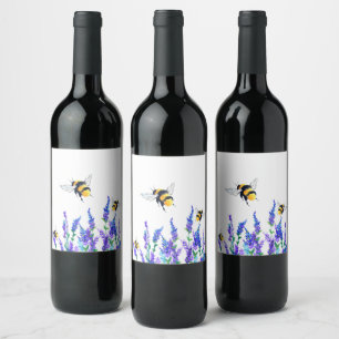 Spring Flowers and Bees Flying Labels