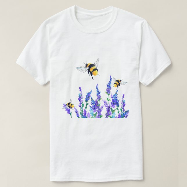 Spring Flowers and Bees T-Shirt (Design Front)