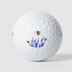 Spring Flowers and Flying Bees Golf Balls