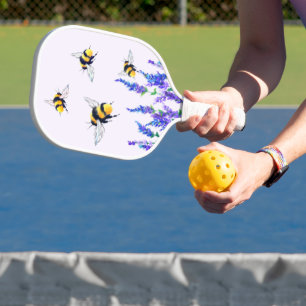 Spring Flowers and Flying Bees Pickleball Paddle