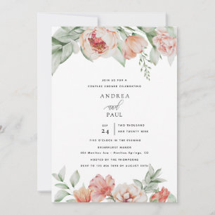 Spring  Flowers and Greenery   Couples Shower Invitation