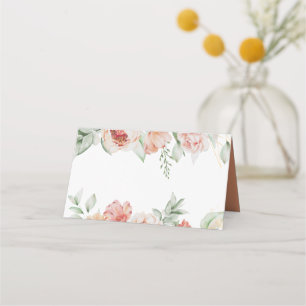 Spring Flowers and Greenery Custom Place Card