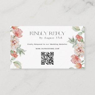 Spring Flowers and Greenery QR Rsvp Enclosure Card