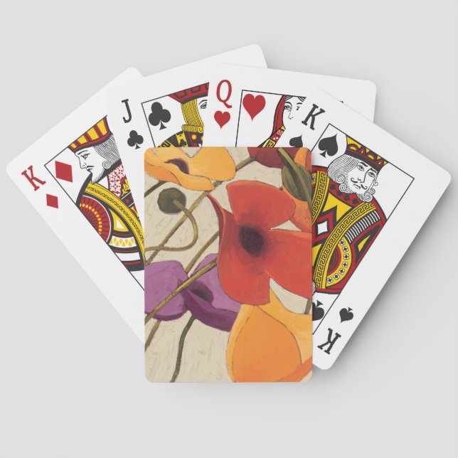 Spring Flowers and Stems Playing Cards (Back)