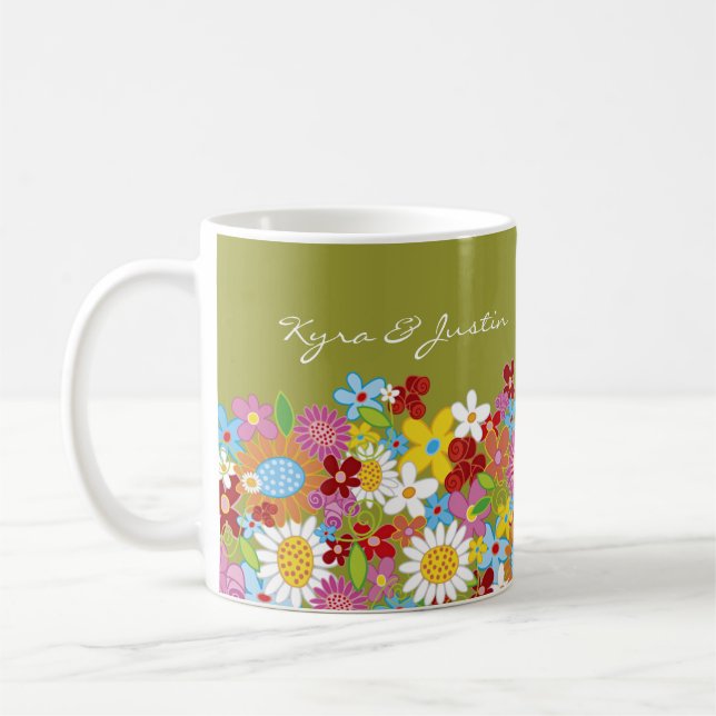 Spring Flowers Announcement / Gift / Favours Mug (Left)