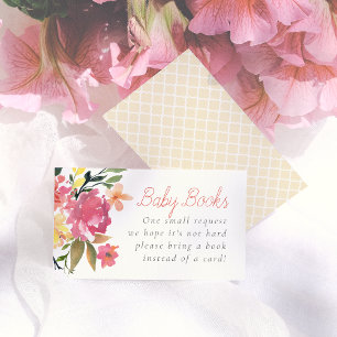 Spring Flowers   Baby Shower Books for Baby Enclosure Card