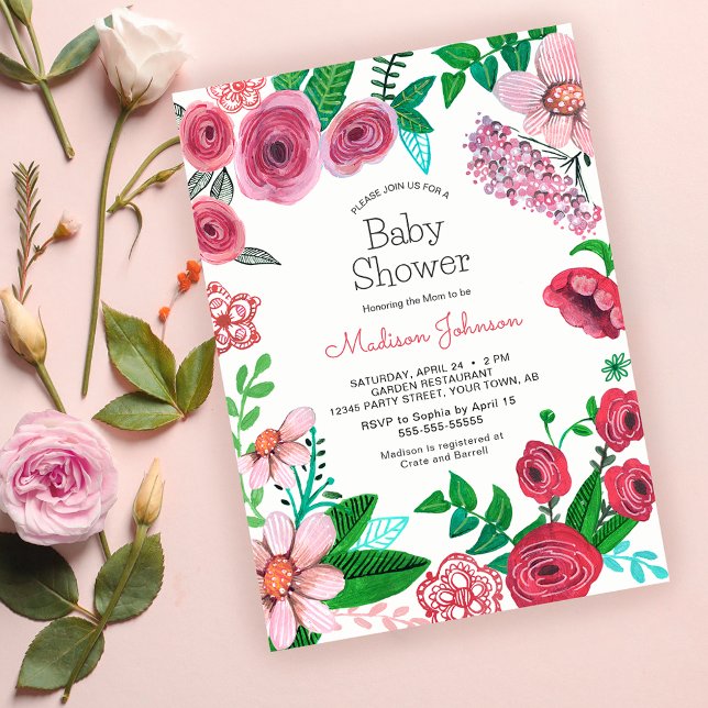 Spring Flowers | Baby Shower | Invitation (Creator Uploaded)