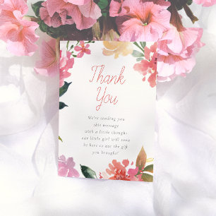 Spring Flowers   Baby Shower Thank You Card