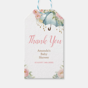 Spring Flowers Baby Shower Thank You Gift Tags