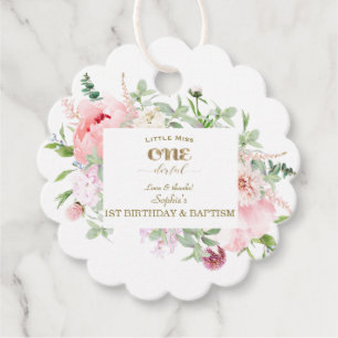 Spring Flowers Bloom First Birthday & Baptism Favour Tags