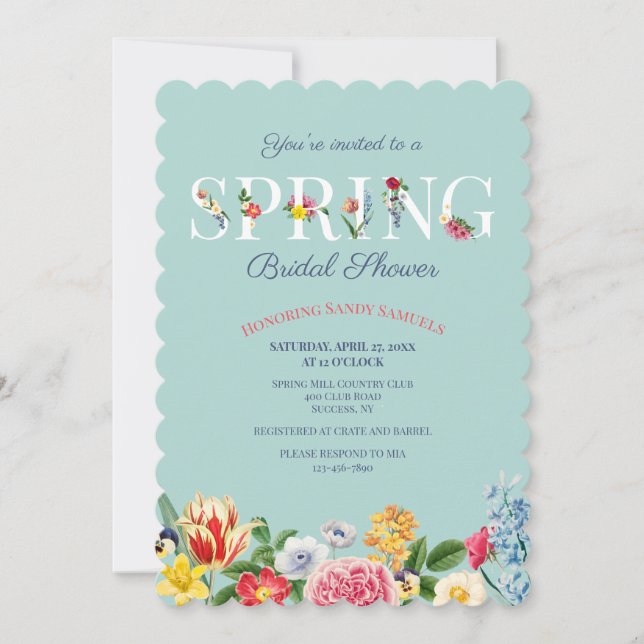 Spring Flowers Bridal Shower Invitation (Front)