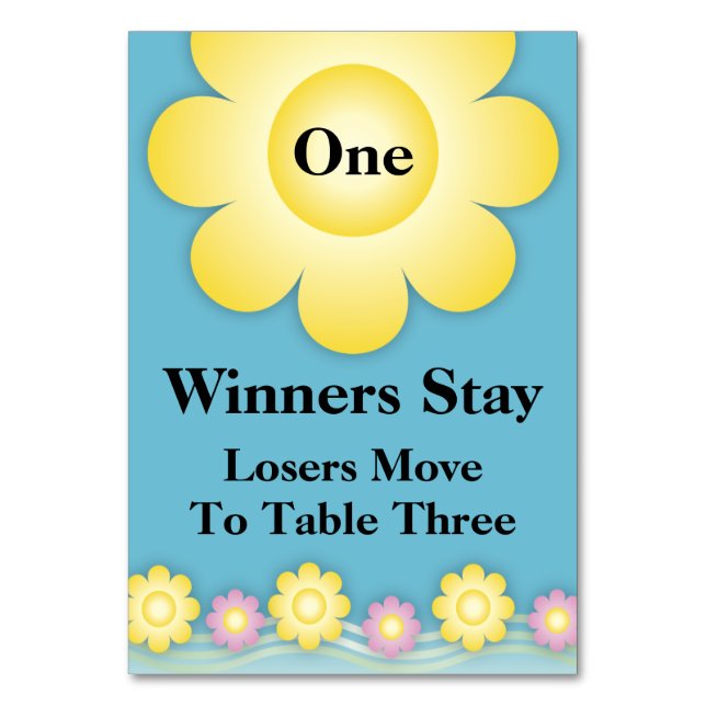 Spring Flowers Bunco Table Card #1 (Front)